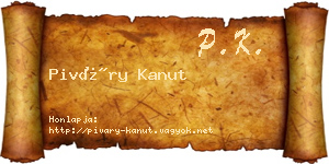Piváry Kanut névjegykártya